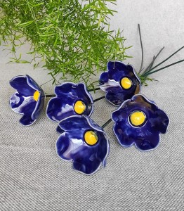 Kwiat Ceramiczny Kobaltowy 